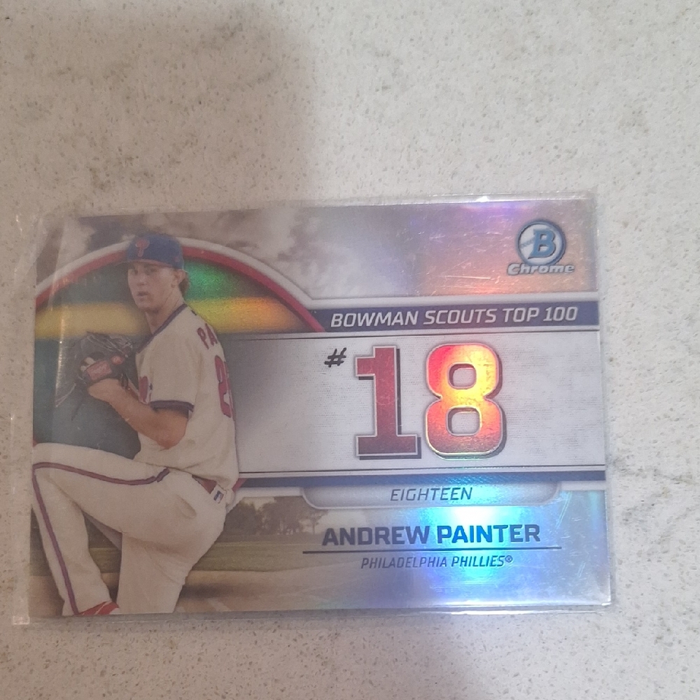 Topps Trading Card - Silver and Red